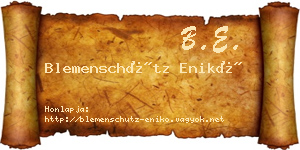 Blemenschütz Enikő névjegykártya