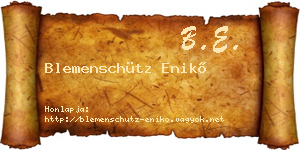 Blemenschütz Enikő névjegykártya